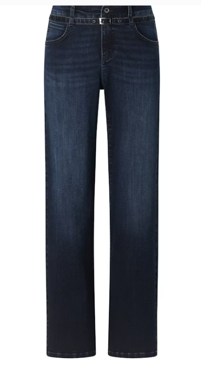 Angels Jeans Liz Belt Dark Indigo Used 5 Pocket Jeans 28" Kurzlänge