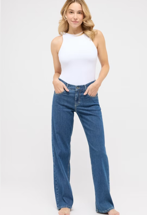 Angels Jeans Liz mit Streifen Mid Blue 30" Normallänge