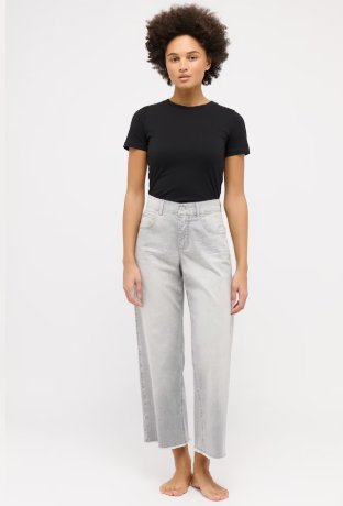 Angels Jeans Culotte Linn Fringe Light Grey Random used 26"