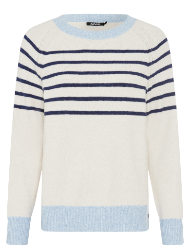 Olsen Pullover Henny Streifen Canvas Beige Mel. 11004534