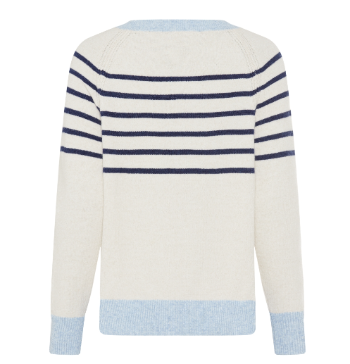Olsen Pullover Henny Streifen Canvas Beige Mel. 11004534