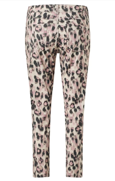 Angels Jeans Ornella mit Leo Print 5 Pocket verkürzt Antique Rose