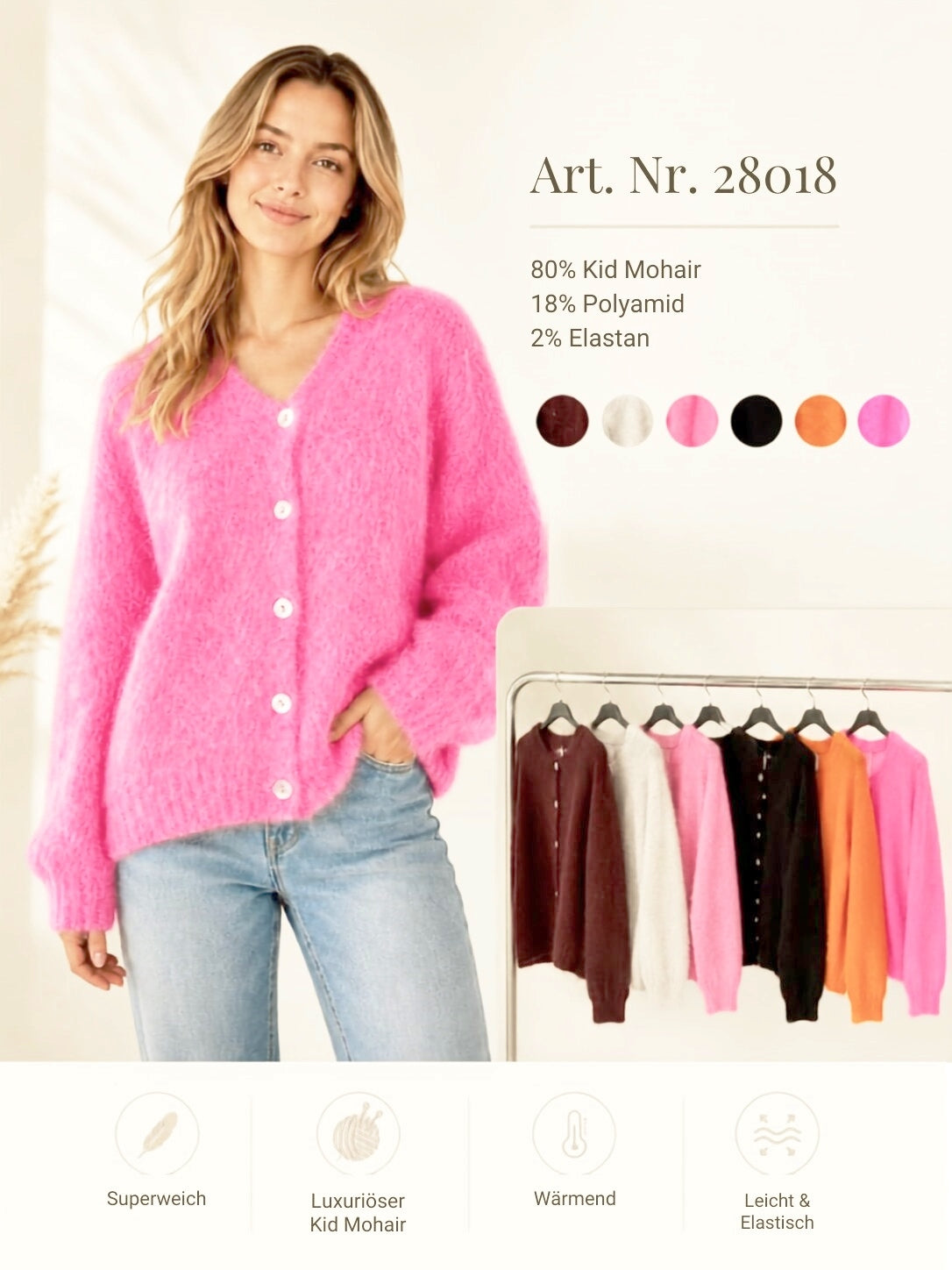 Flair Cardigan Baby Mohair Classic
