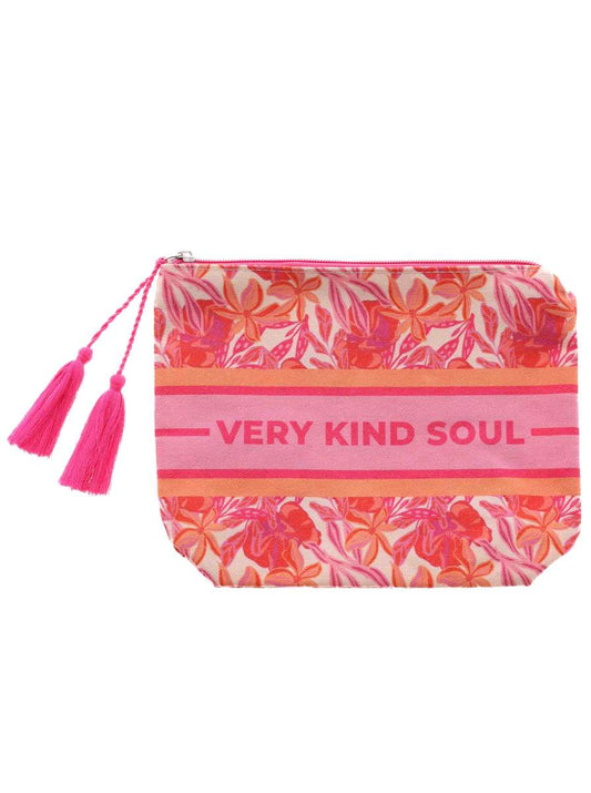 💕 Zwillingsherz Tasche Kosmetiktasche "Tropical Flowers" Pouch Pink Orange