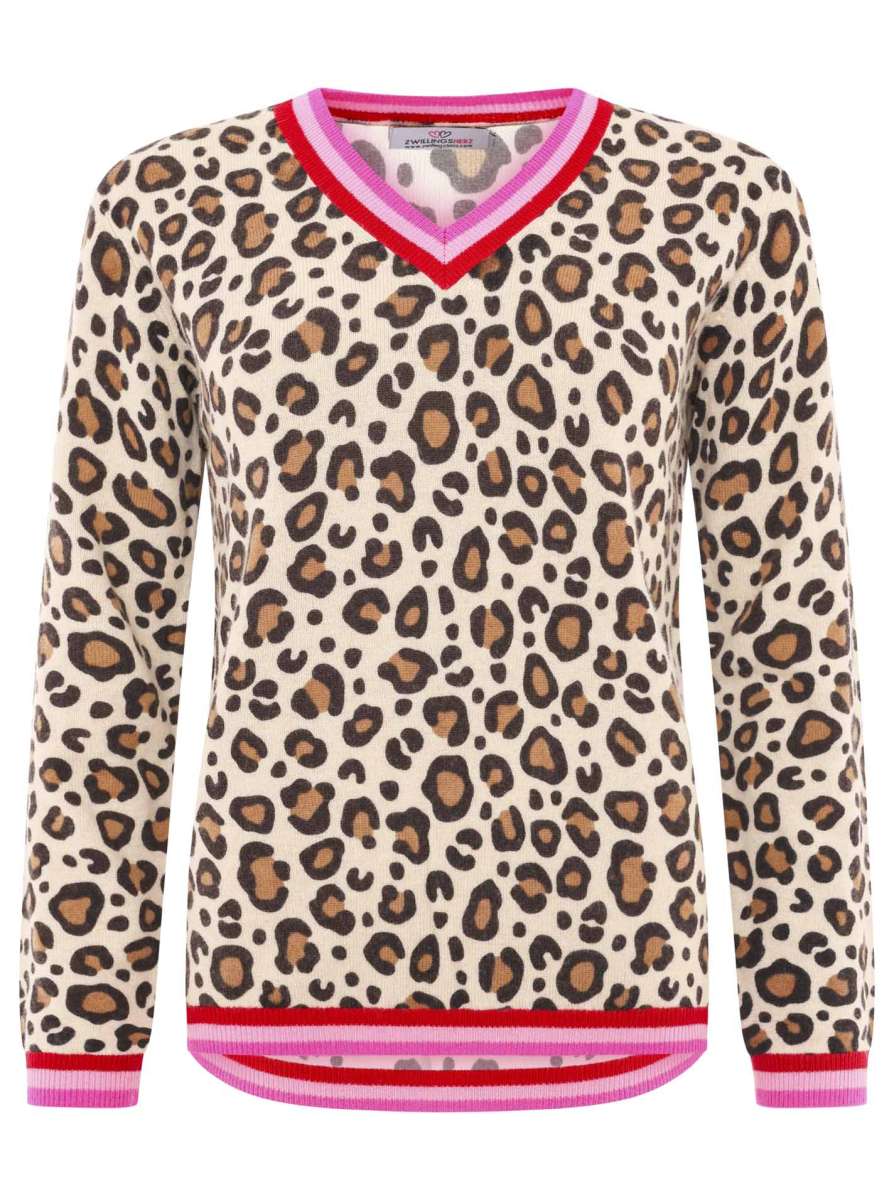 💕 Zwillingsherz Pullover "Leo Streifen Bündchen" Wolle Kaschmir Beige