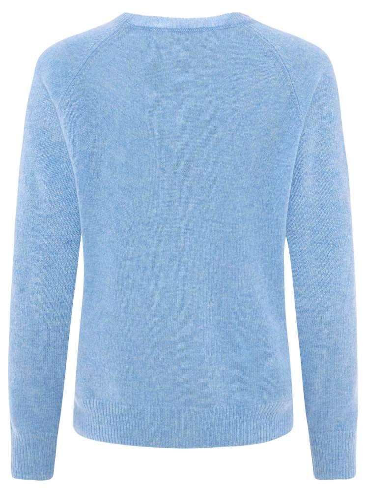 💕 Zwillingsherz Pullover Pulli "Blogger & Uni" Rundhalspullover 100 % Kaschmir Cashmere Hellblau