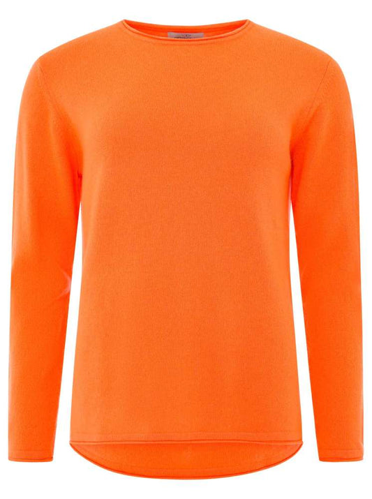 💕 Zwillingsherz Pullover Pulli "Rundhals" 100 % Kaschmir Cashmere Neonorange