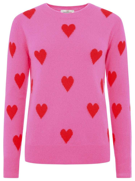 💕 Zwillingsherz Pullover Pulli "Multiherz" 100 % Kaschmir Neonpink Pink