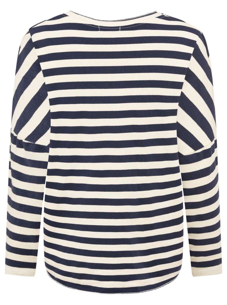 💕 Zwillingsherz Sweatshirt "Große Streifen" Sweater Oversize Navy