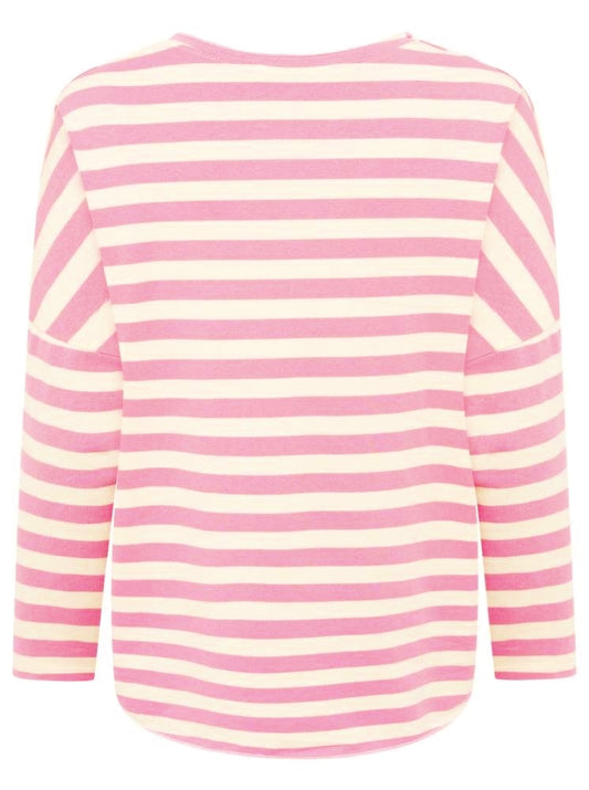 💕 Zwillingsherz Sweatshirt "Streifen & Jersey" Sweater Oversize Pink