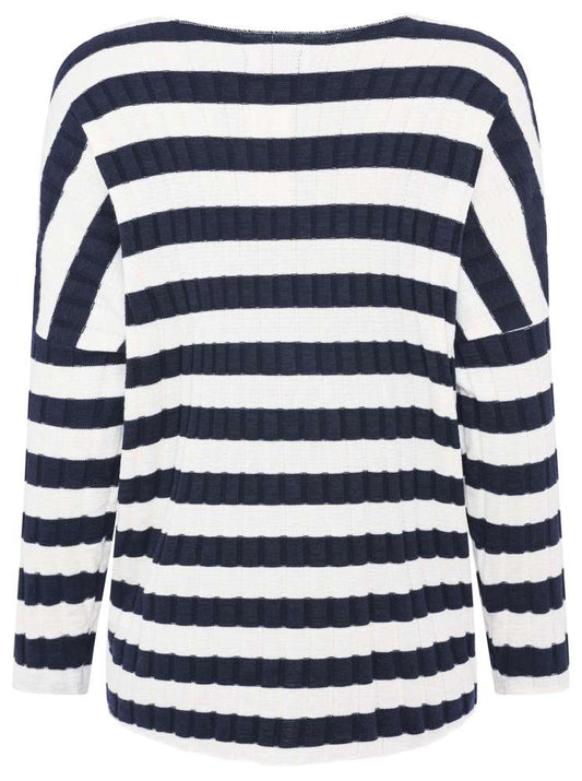 💕 Zwillingsherz Pulli "Streifen & Stretch" Viskose Navy