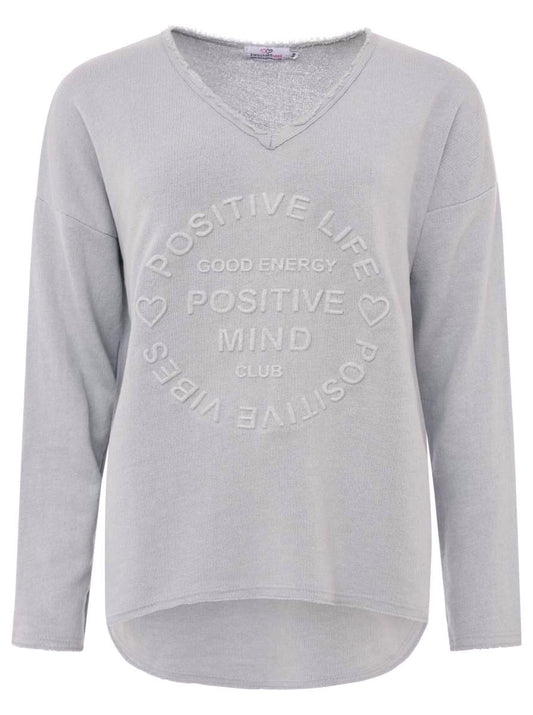 💕 Zwillingsherz Pullover Pulli "Elisabeth" Baumwolle Hellgrau