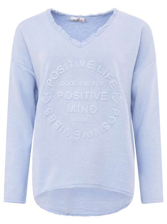 💕 Zwillingsherz Pullover Pulli "Elisabeth" Baumwolle Hellblau