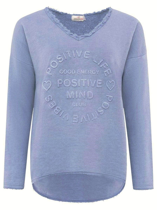 💕 Zwillingsherz Pullover Pulli "Elisabeth" Baumwolle Jeansblau