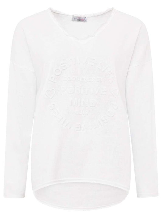 💕 Zwillingsherz Pullover Pulli "Elisabeth" Baumwolle Weiß