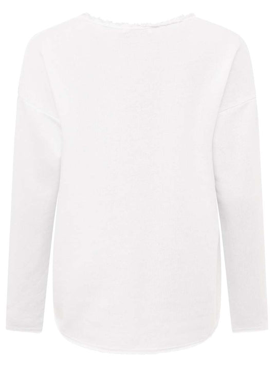 💕 Zwillingsherz Pullover Pulli "Elisabeth" Baumwolle Weiß