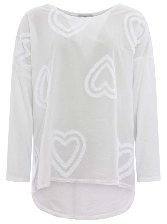 💕 Zwillingsherz Shirt "Große Herzen" Baumwolle Weiß