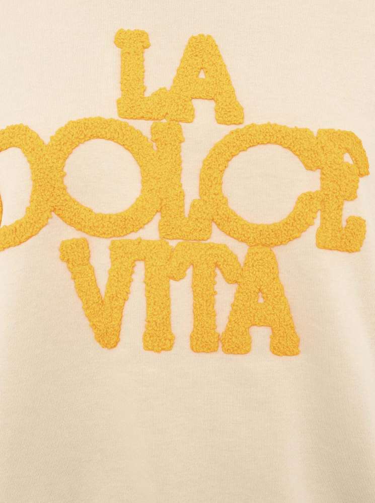 💕 Zwillingsherz Sweatshirt "La Dolce Vita" Sweater Beige