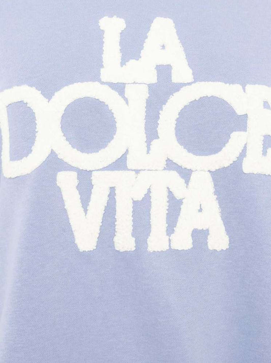 💕 Zwillingsherz Sweatshirt "La Dolce Vita" Sweater Blau