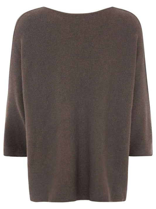 💕 Zwillingsherz V-Neck Pullover "Uni" Braun
