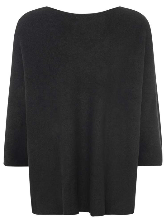 💕 Zwillingsherz V-Neck Pullover "Uni" Schwarz