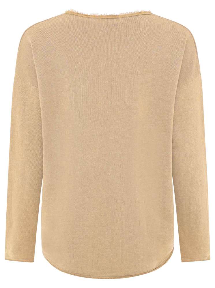 💕 Zwillingsherz Pullover Pulli "Elisabeth" Baumwolle Camel