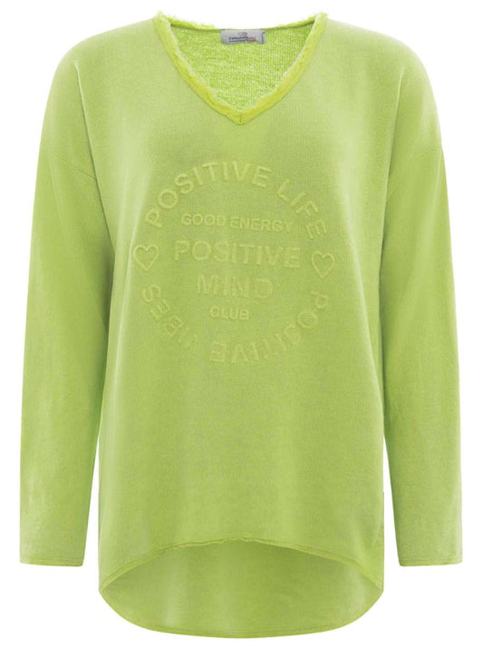 💕 Zwillingsherz Pullover Pulli "Elisabeth" Baumwolle Lime