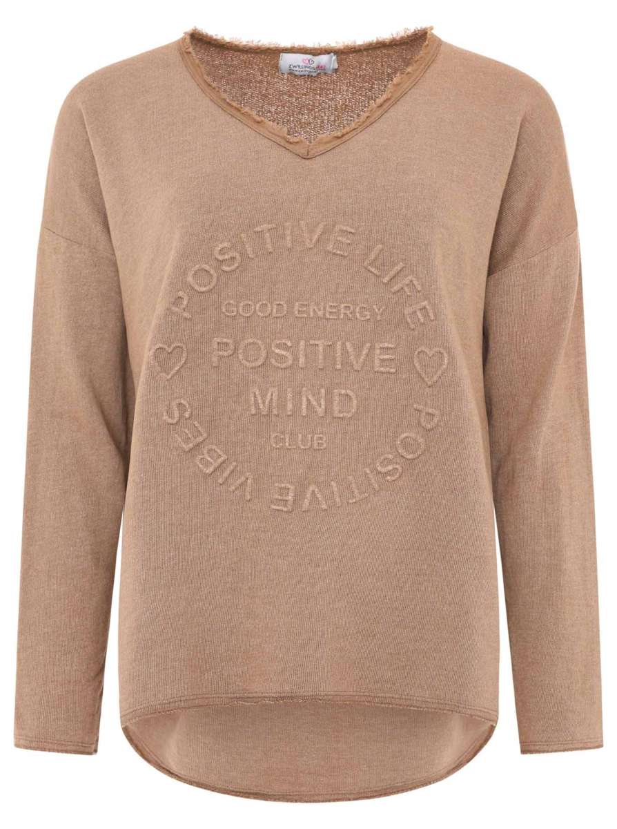 💕 Zwillingsherz Pullover Pulli "Elisabeth" Baumwolle Braun