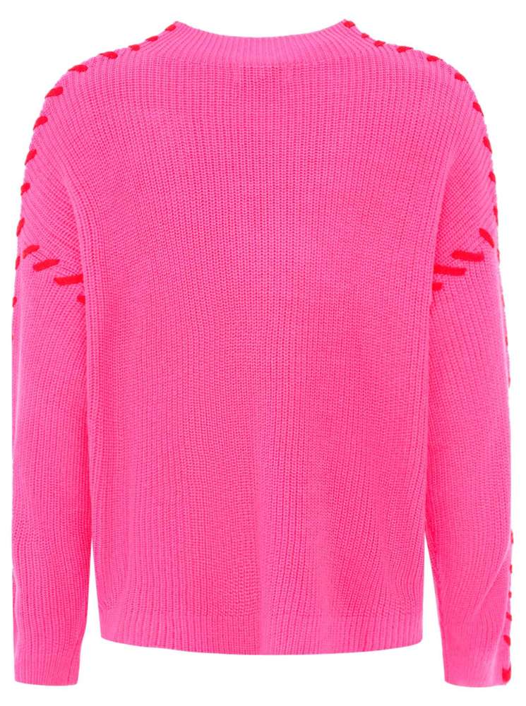 💕 Zwillingsherz Pulli Pullover "Stitching" Pink