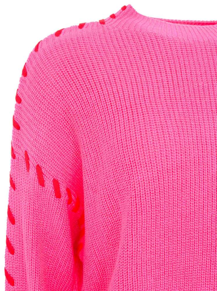 💕 Zwillingsherz Pulli Pullover "Stitching" Pink