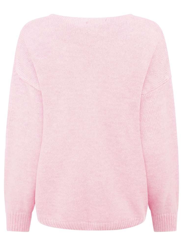 💕 Zwillingsherz Oversized Strick Pullover "Ciao" Rosa