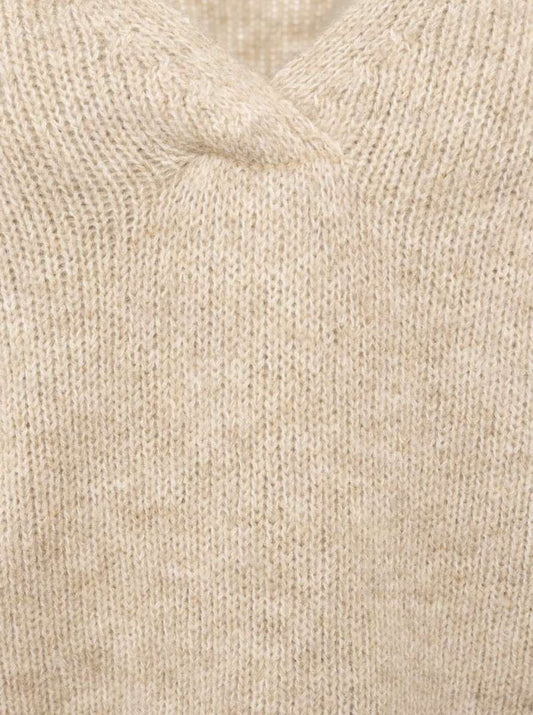 💕 Zwillingsherz Pullover V-Ausschnitt "Uni" Beige