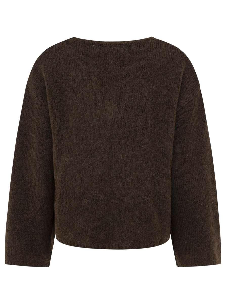 💕 Zwillingsherz Pullover V-Ausschnitt "Uni" Braun