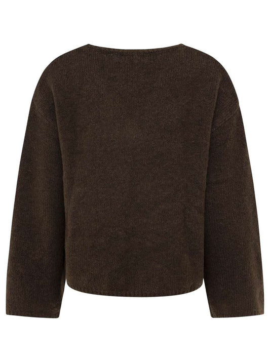 💕 Zwillingsherz Pullover V-Ausschnitt "Uni" Braun