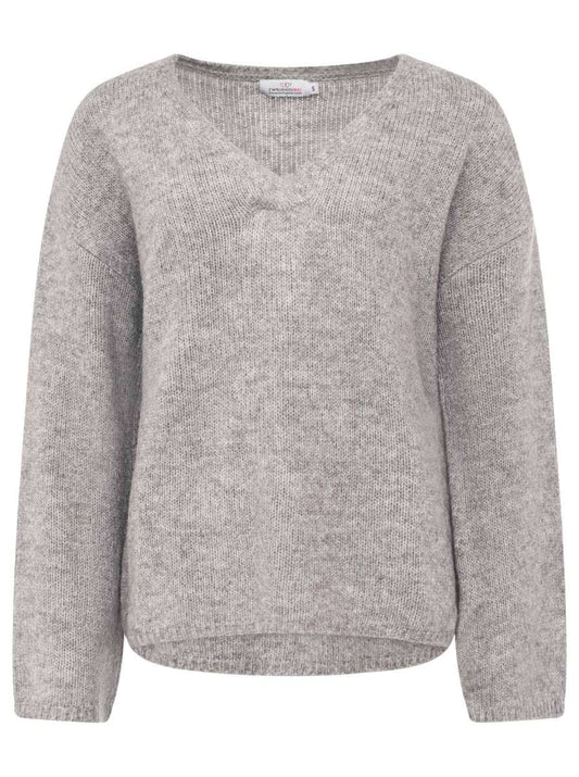 💕 Zwillingsherz Pullover V-Ausschnitt "Uni" Grau