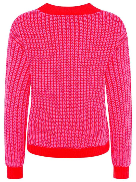 💕 Zwillingsherz Pulli Pullover "Two Colored" Rot Pink