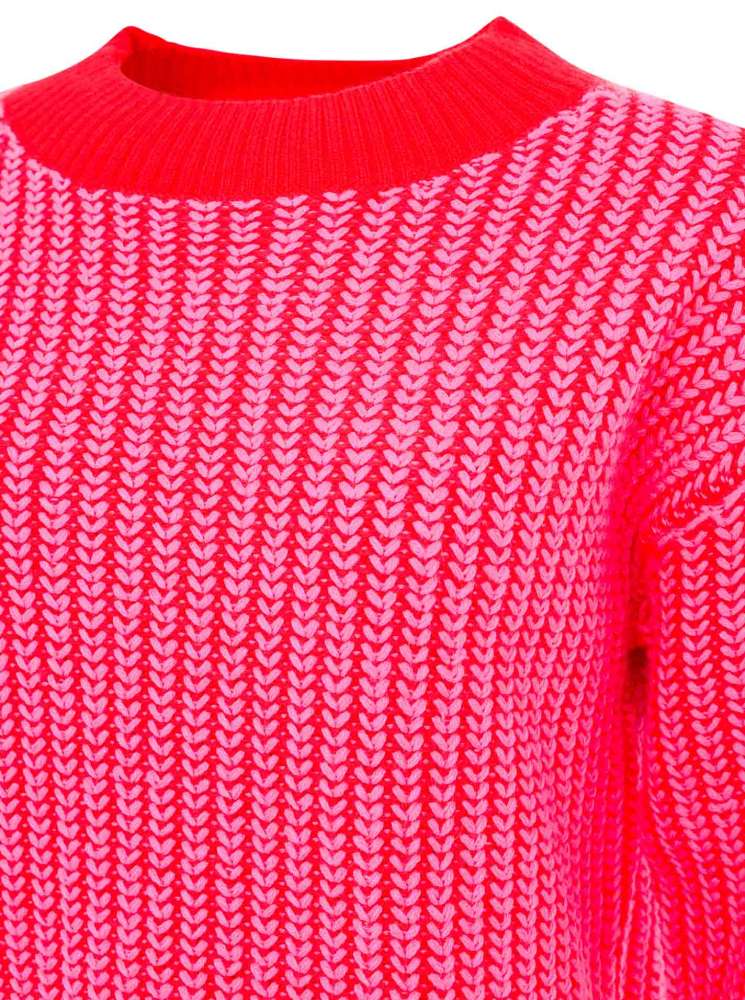💕 Zwillingsherz Pulli Pullover "Two Colored" Rot Pink