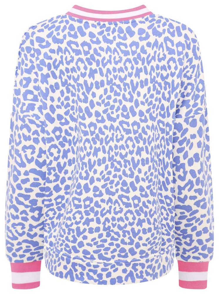 💕 Zwillingsherz V-Neck Sweatshirt "Leo Pastell" Sweater Baumwolle Blau