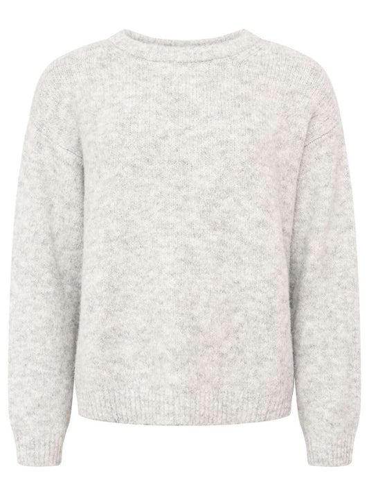 💕 Zwillingsherz Pullover Rundhalspullover "Uni" Hellgrau