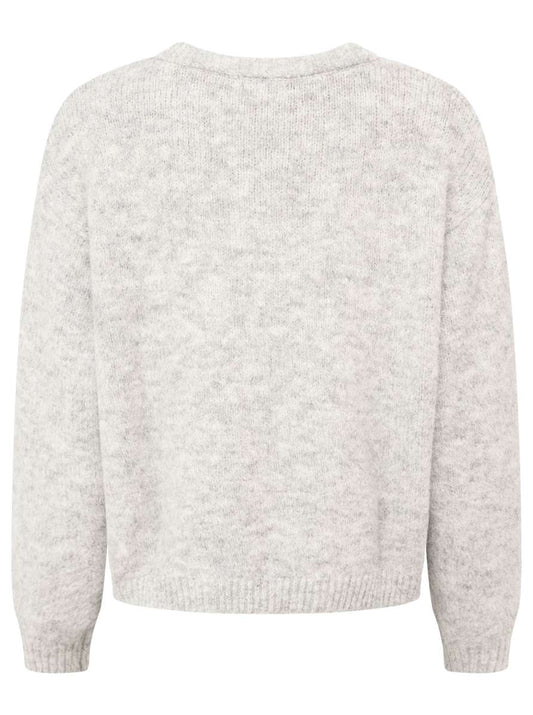 💕 Zwillingsherz Pullover Rundhalspullover "Uni" Hellgrau