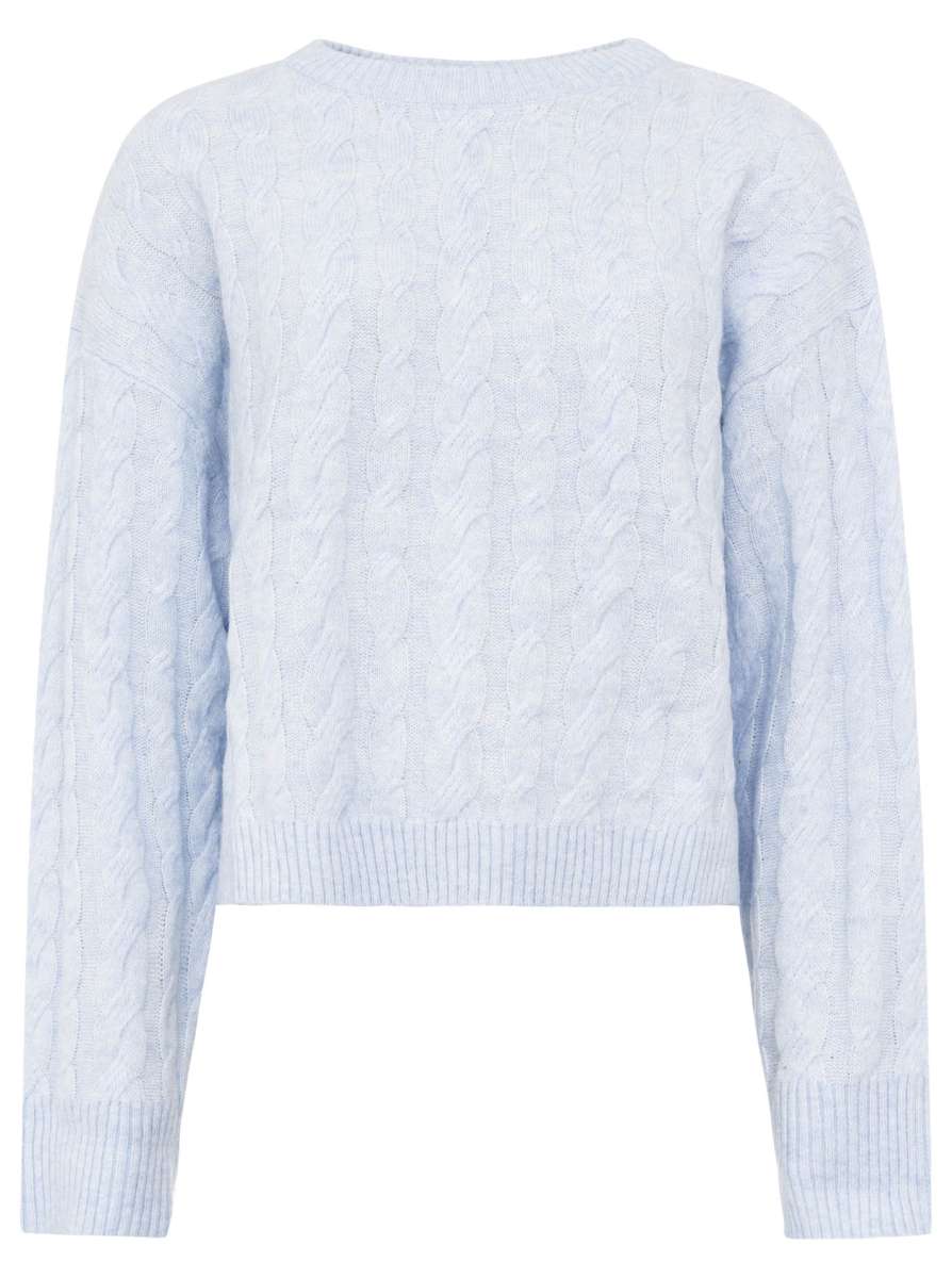💕 Zwillingsherz Pullover "Zopfstrick" Hellblau