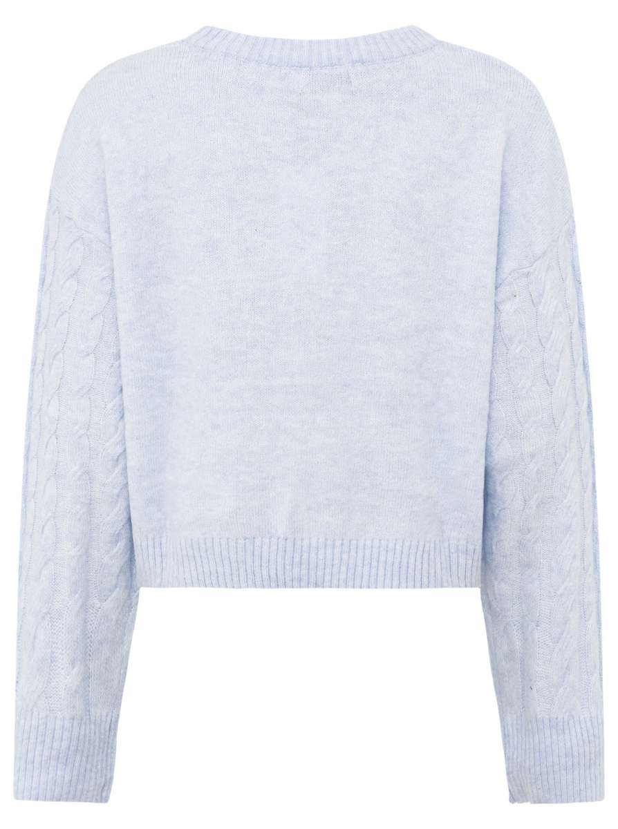 💕 Zwillingsherz Pullover "Zopfstrick" Hellblau