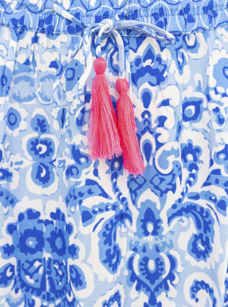 💕 Zwillingsherz Rock "Ethno Print" 100 % Viskose Blau
