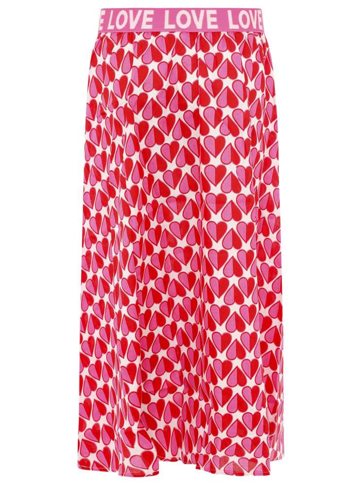 💕 Zwillingsherz Rock "Geteiltes Herz" 100 % Viskose Pink