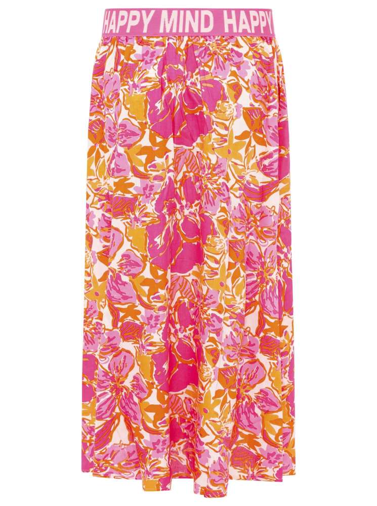 💕 Zwillingsherz Rock "Happy Flower" 100 % Viskose Pink