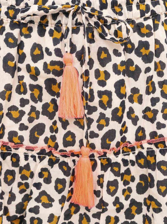 💕 Zwillingsherz Rock "Leopard Muster" 100 % Baumwolle Beige