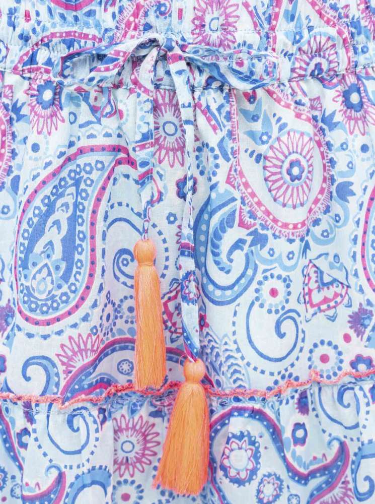 💕 Zwillingsherz Rock "Paisley" 100 % Baumwolle Blau