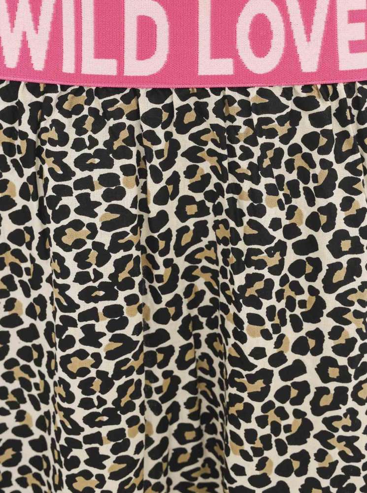 💕 Zwillingsherz Rock "Wild Love Leo" 100 % Viskose Beige