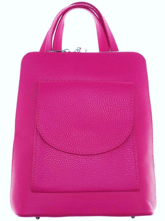 Rucksack Tasche Leder "Paris" 100 % Leder mittlere Größe Pink