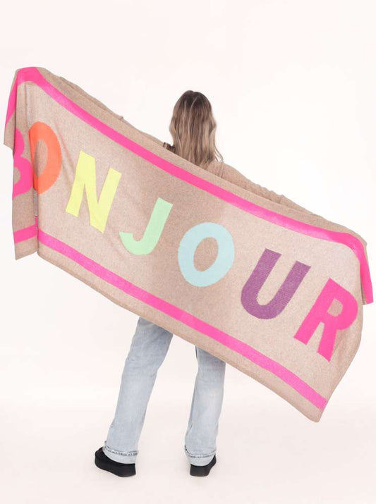 💕 Zwillingsherz XXL Schal "Bonjour" 100 % Cashmere Kaschmir Beige